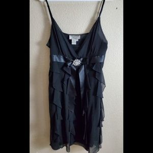 Adrianna Papell Evening Boutique Black Silk Dress